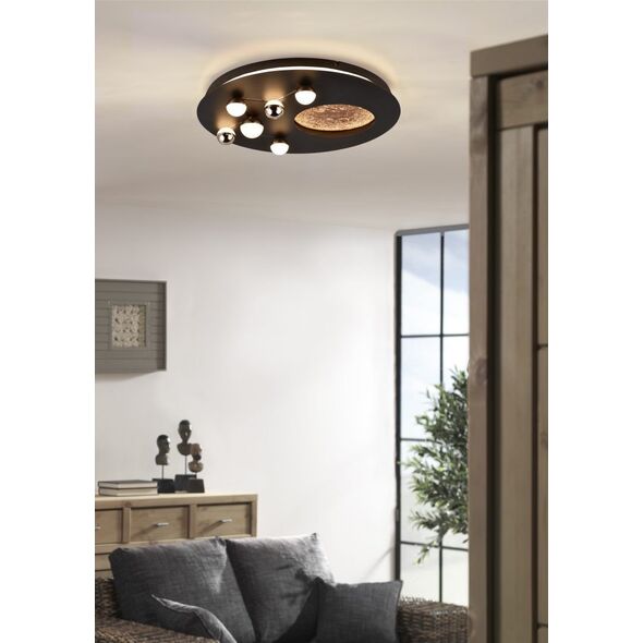 Φωτιστικό οροφής LED TRIO Zodiac, 43W, 2300+3000+4000K, 4300lm, μαύρο, o50 x 10 cm