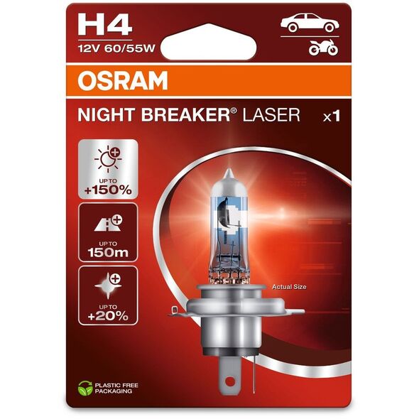 CAR LIGHT 60/55W 12V P43T 10XBLI1 H4