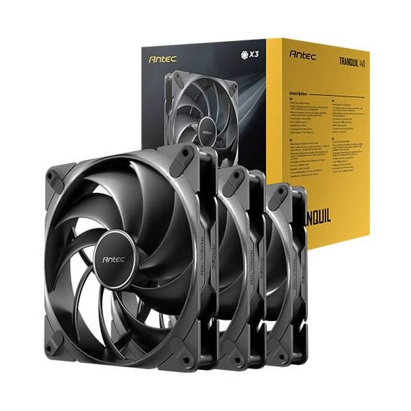 Ανεμιστήρας Antec Tranquil 140mm PWM Μαύρο (3τμχ)