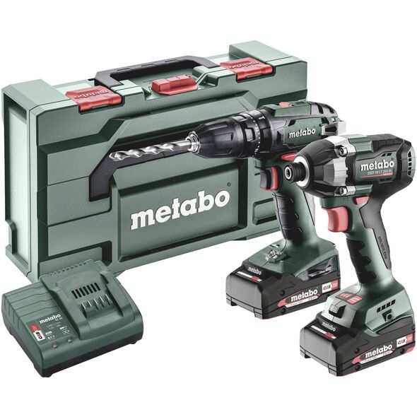 Σετ συνδυασμού Metabo SB 18 + SSD 18 LT 200 BL - Κρουστικό δράπανο μπαταρίας, κρουστικό κατσαβίδι μπαταρίας συμπεριλαμβανομένης της μπαταρίας, συμπεριλαμβανομένου του φορτιστή (685197000)