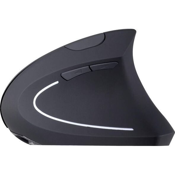 Renkforce RF-WM-322, Δεξιόχειρας, Κάθετος σχεδιασμός, Οπτικό, Ασύρματο RF, 1600 DPI, Μαύρο