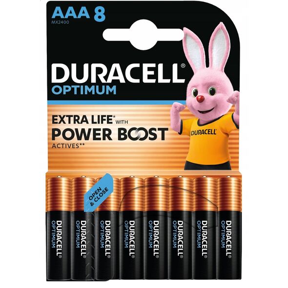 Μπαταρίες DURACELL OPTIMUM EXTRA LIFE, AAA, 8 τεμ