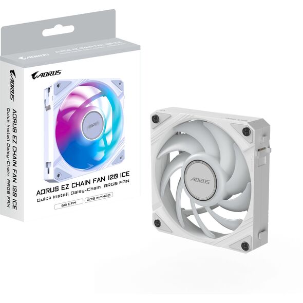 GIGABYTE ανεμιστήρας AORUS EZ CHAIN FAN ICE, 1x120mm, λευκό