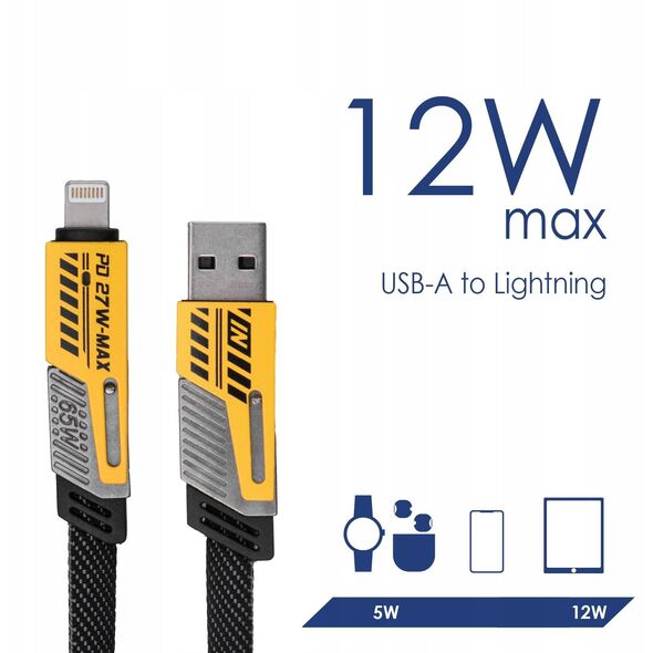 Καλώδιο USB A + USB τύπου C / USB τύπου C + Lightning 1μ AK-USB-57 65W