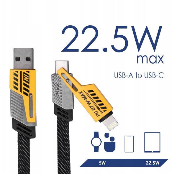 Καλώδιο USB A + USB τύπου C / USB τύπου C + Lightning 1μ AK-USB-57 65W