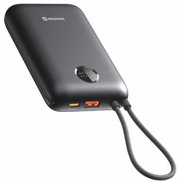 Swissten Voltbox 35W Power Bank 20000 mAh με ενσωματωμένα καλώδια USB-C και Lightning