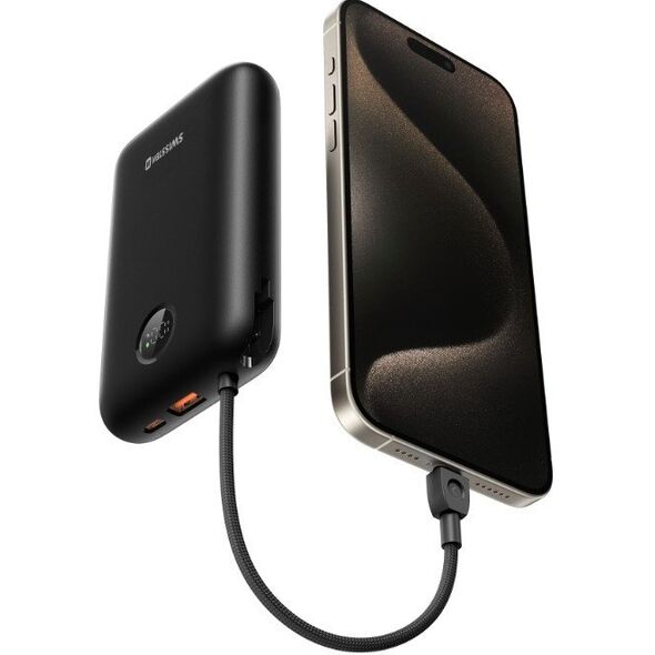 Swissten Voltbox 35W Power Bank 20000 mAh με ενσωματωμένα καλώδια USB-C και Lightning