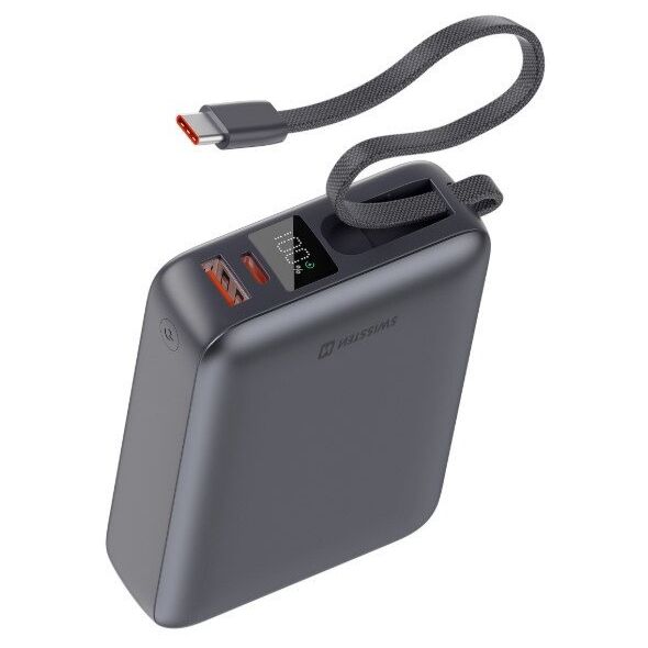 Swissten Power Bank 20000 mAh 45W με ενσωματωμένο καλώδιο USB-C