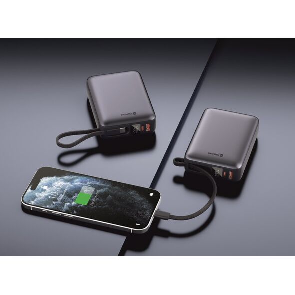 Swissten Power Bank 20000 mAh 45W με ενσωματωμένο καλώδιο USB-C