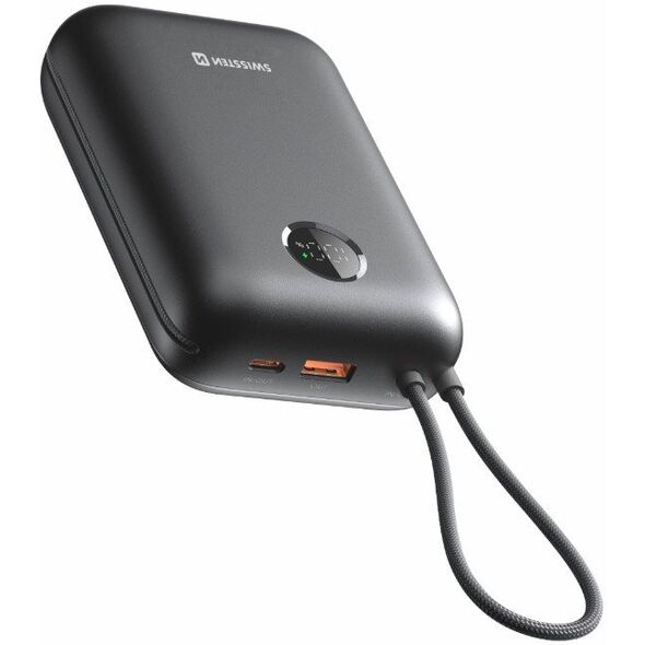 Swissten Voltbox 35W Power Bank 30000 mAh με ενσωματωμένα καλώδια USB-C και Lightning