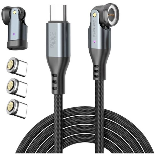 4smarts USB-C 540° Μαγνητικό Σετ Καλωδίων GravityCord 240W 1,8m