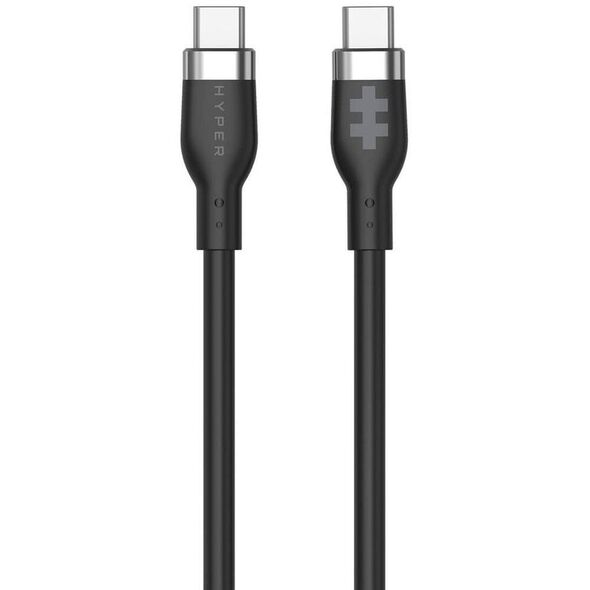 Καλώδιο Φόρτισης USB-C σε USB-C 60W από Σιλικόνη 1.5m, Μαύρο