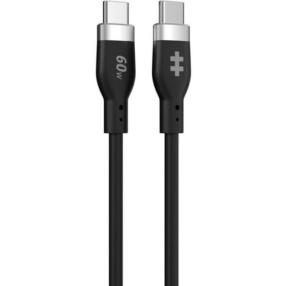 Καλώδιο Φόρτισης USB-C σε USB-C 60W από Σιλικόνη 1.5m, Μαύρο