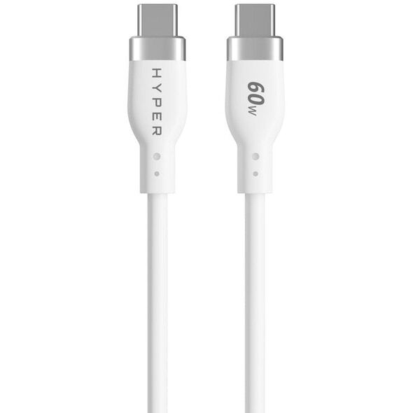 Καλώδιο φόρτισης Hyper 1.5m Silicone USB-C σε USB-C 60W, Λευκό