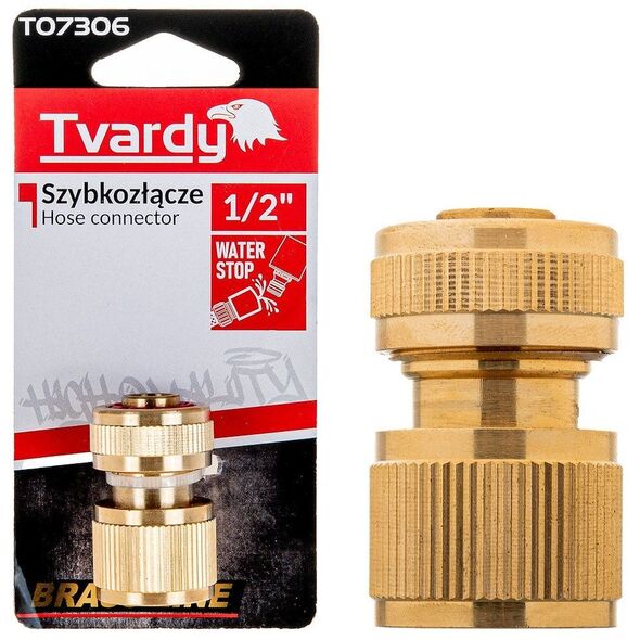 Ταχυσύνδεσμος 1/2" με στοπ BRASS-LINE (10/80)