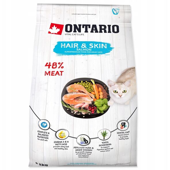 ONTARIO Cat Hair & Skin 2kg (Μαλλί και δέρμα)
