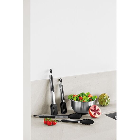 BergHOFF Essentials Nylon serving spatula 26 cm, Serving spatula, Black, Satin steel, Nylon, Stainless steel, Stainless steel, Black, Hanging loop