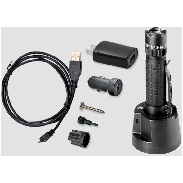 Maglite Mag-Tac Επαναφορτιζόμενος με στεφάνη στέψης μαύρο