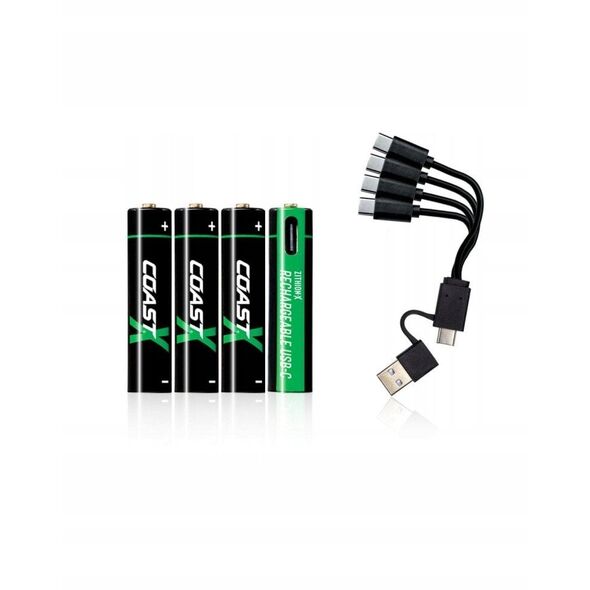 1x4 Coast Zithion-X Micro AAA Επαναφορτιζόμενη μπαταρία USB-C