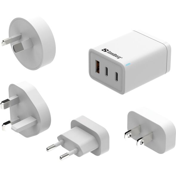 Φορτιστής Ταξιδιού 3σε1 USB-C/A 65W
