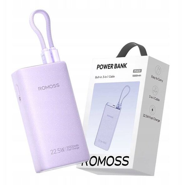 Powerbank Romoss PHA10 10000mAh 22.5W (μωβ)