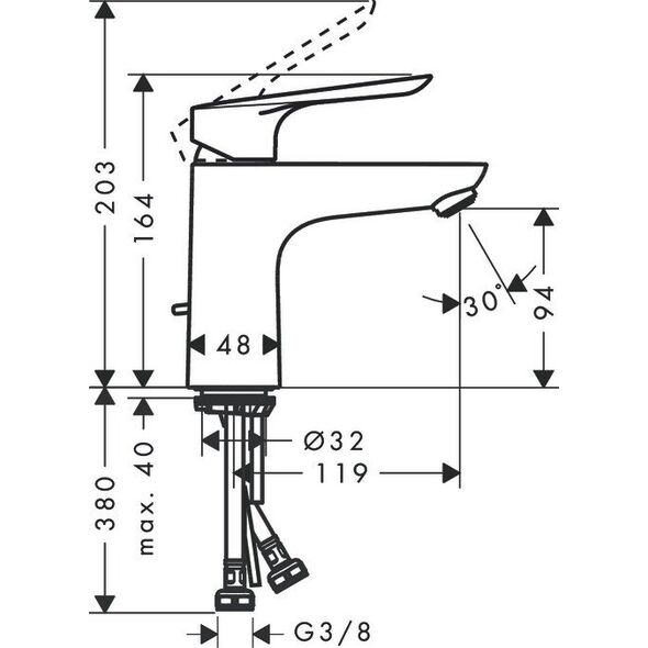 Μίκτης νιπτήρα HANSGROHE LOGIS E 100