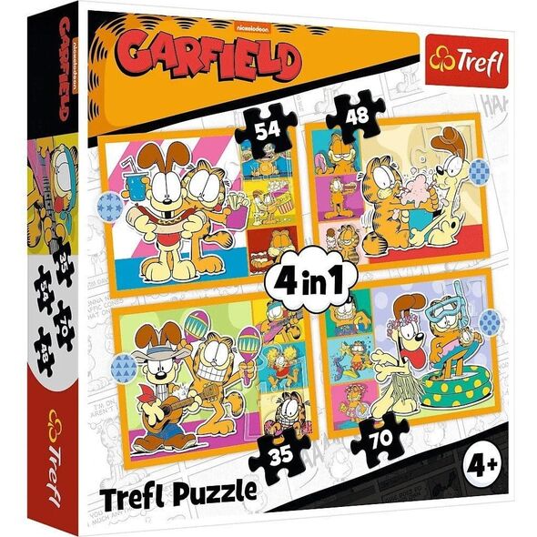 PUZZLE 4w1 Garfield αγαπά τα λαζάνια /Garfield 34673