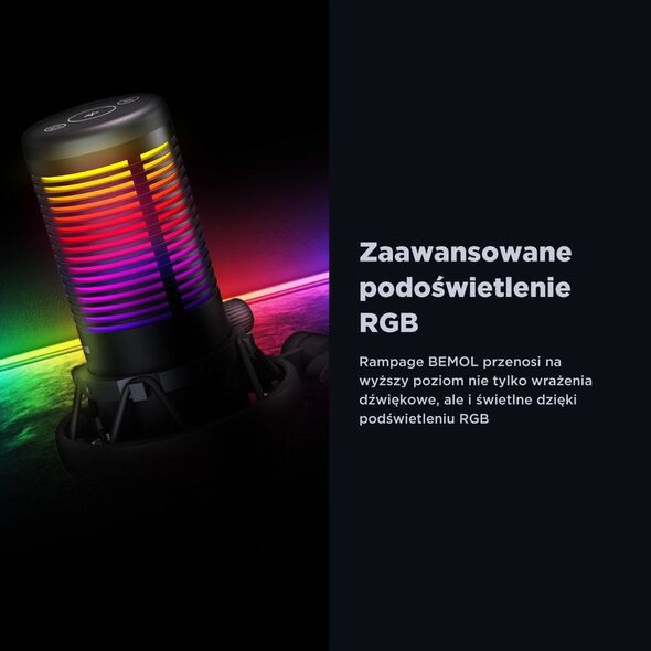 Rampage Bemol Μικρόφωνο gaming/για podcasts RGB USB-C μαύρο