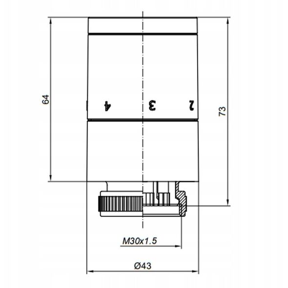 Θερμοστατική κεφαλή Vario Term Pony GS.10-06C M30x1.5 λευκή γυαλιστερή 000M665A001