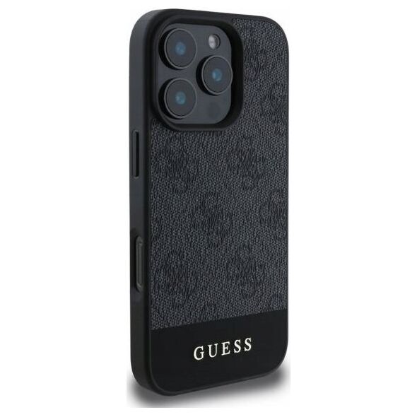Guess GUESS futerał do IPHONE 16 Pro Max GUHCP16XG4GLGR (PC/TPU 4G PU Bottom Stripe) szary