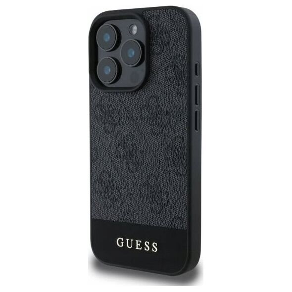 Guess GUESS futerał do IPHONE 16 Pro Max GUHCP16XG4GLGR (PC/TPU 4G PU Bottom Stripe) szary