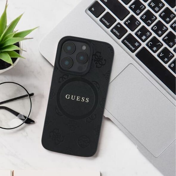 Guess Guess GUHMP16XPSAPSMEU iPhone 16 Pro Max 6.9" purpurowy/purple hardcase Saffiano Peony Classic Logo MagSafe