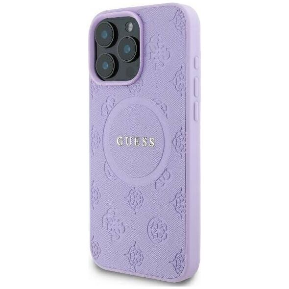 Guess Guess GUHMP16XPSAPSMEU iPhone 16 Pro Max 6.9" purpurowy/purple hardcase Saffiano Peony Classic Logo MagSafe