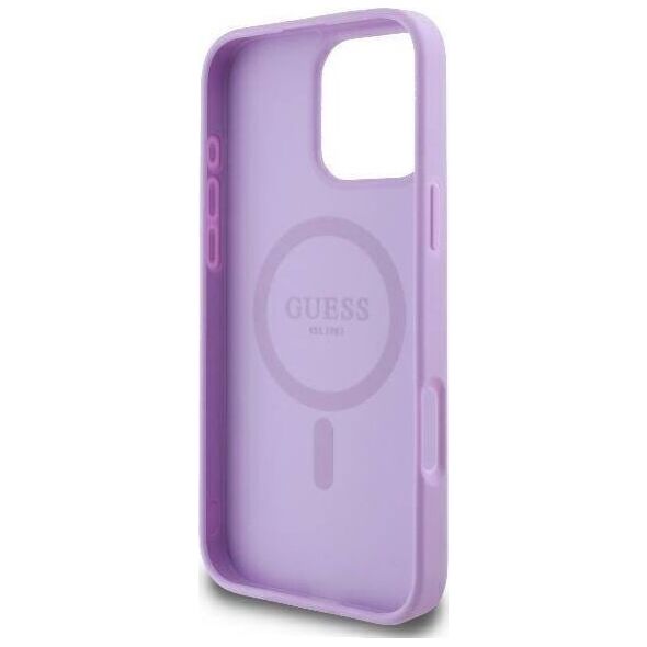 Guess Guess GUHMP16XPSAPSMEU iPhone 16 Pro Max 6.9" purpurowy/purple hardcase Saffiano Peony Classic Logo MagSafe
