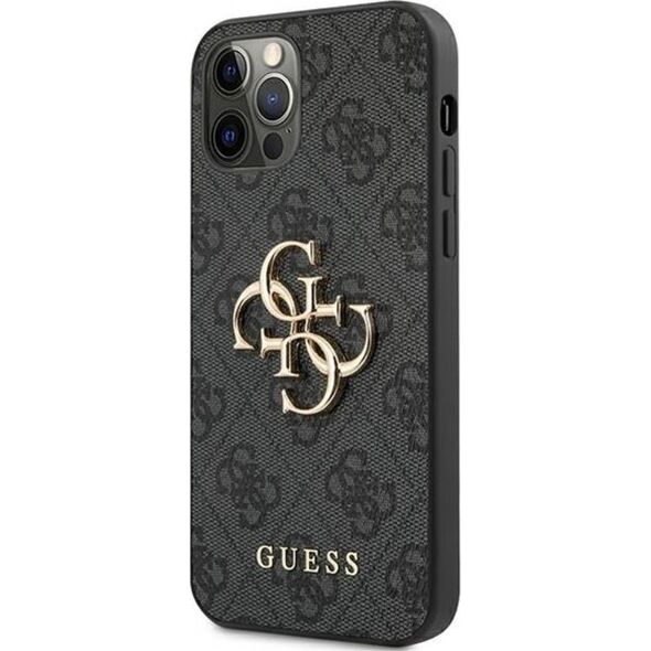Guess Guess GUHCP12M4GMGGR iPhone 12/12 Pro 6,1" szary/grey hardcase 4G Big Metal Logo