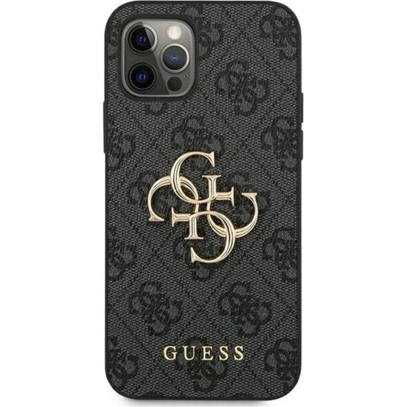 Guess Guess GUHCP12M4GMGGR iPhone 12/12 Pro 6,1" szary/grey hardcase 4G Big Metal Logo