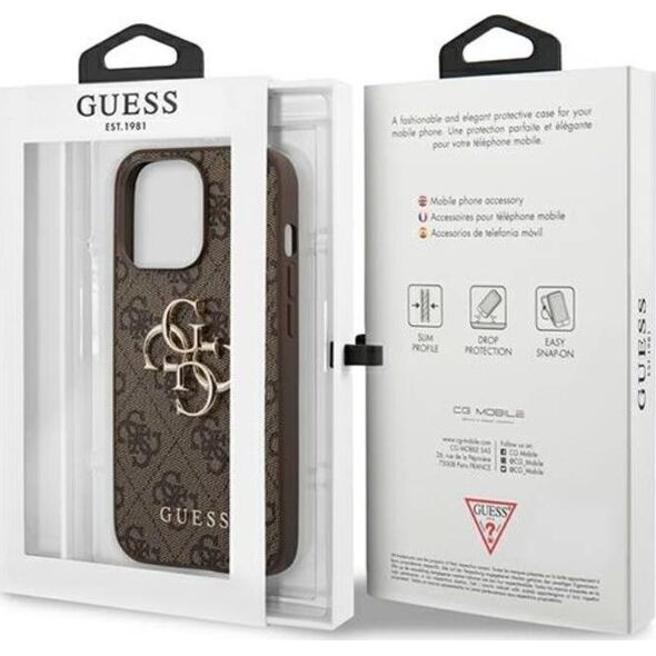 Guess Etui Guess GUHCP13L4GMGBR Apple iPhone 13 Pro brązowy/brown hardcase 4G Big Metal Logo