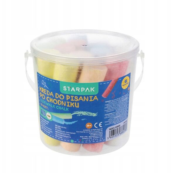 Κιμωλία πεζοδρομίου 6 χρωμάτων, 15 τεμάχια, Starpak