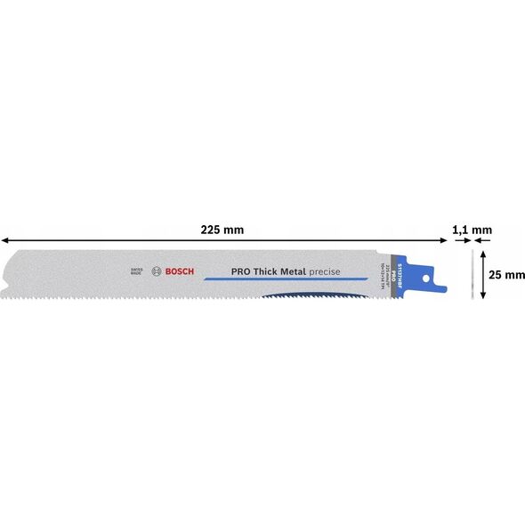 BOSCH BRZESZCZOT DO PIŁY SZABLASTEJ PRO THICK METAL PRECISE S1137HBF 1,1 x 25 x 225mm /25szt.