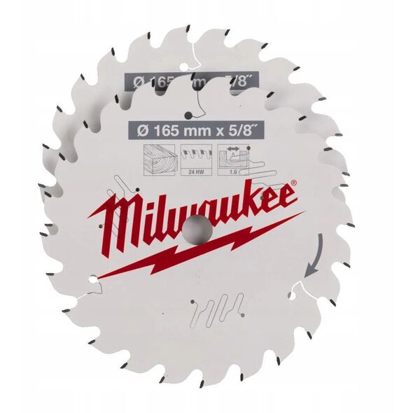 Δίσκος κοπής ξύλου MILWAUKEE MILWAUKEE CSB P W 165x15.87x1.6 24HW, 2 τεμ.