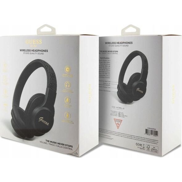 Guess PU Leather 4G Tone on Tone Script Logo Black