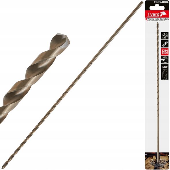 Χρυσό τρυπάνι για μέταλλο μακρύ 4.0 x 280mm HSS DIN1869 (50/100/200)