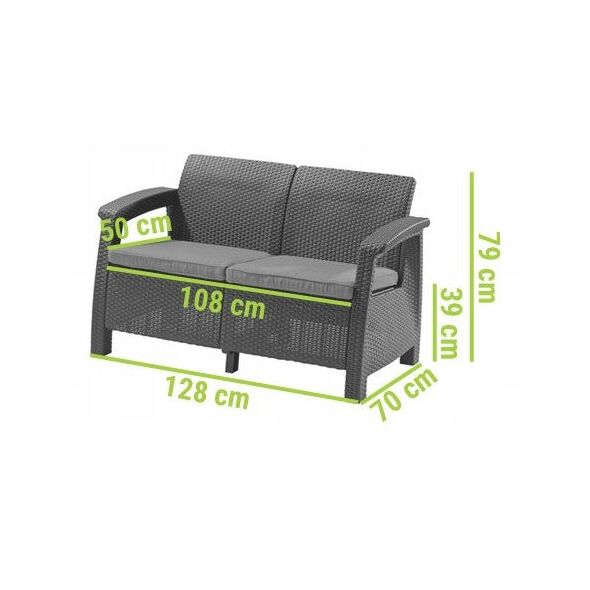 Keter Corfu Love Seat Sofa