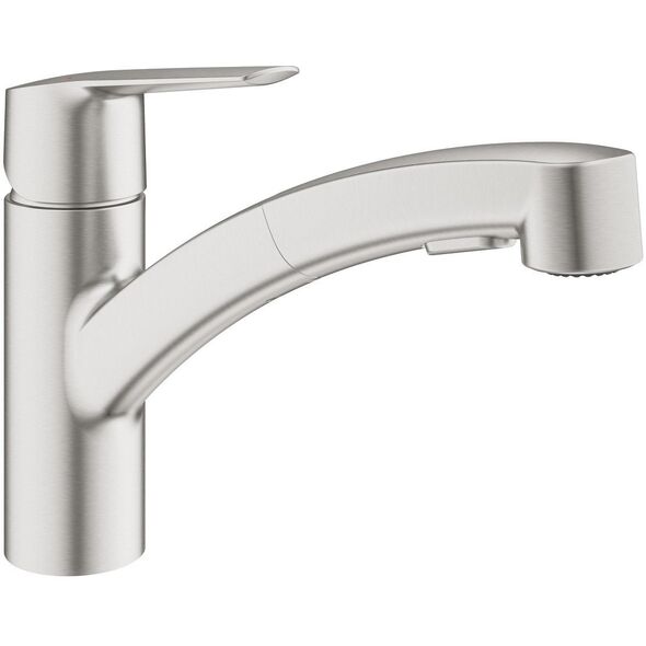 GROHE START μίκτης νεροχύτη, με αποσπώμενο στόμιο, χρώμα supersteel