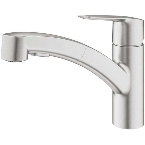 GROHE START μίκτης νεροχύτη, με αποσπώμενο στόμιο, χρώμα supersteel