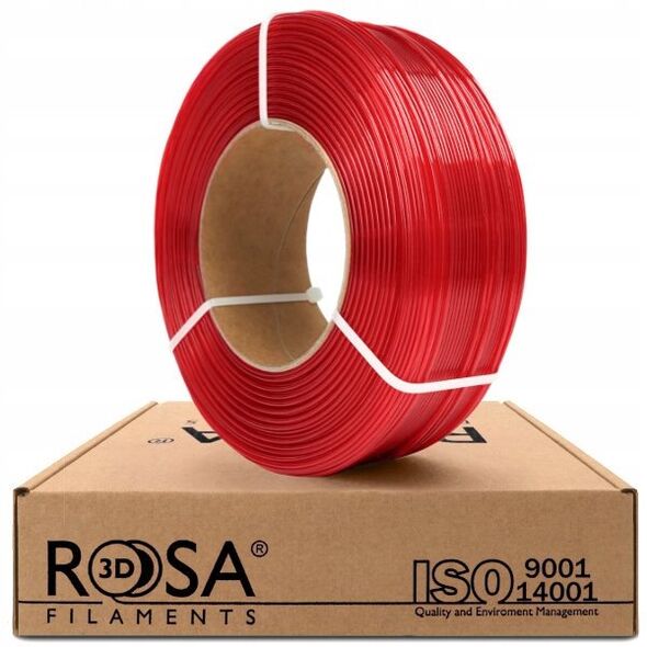 3D πλαστικό PET-G κόκκινο διαφανές 1.75mm 1kg refill συσκευασία Rosa3D