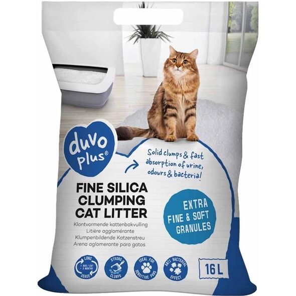 Duvo+ Silica Clumping Żwirek Silikonowy Dla Kota 6kg 16L