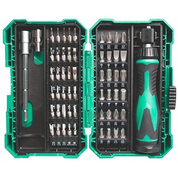Atsuktuvo ir antgaliu komplektas 57 daliu SD-9857M Pro'sKit
