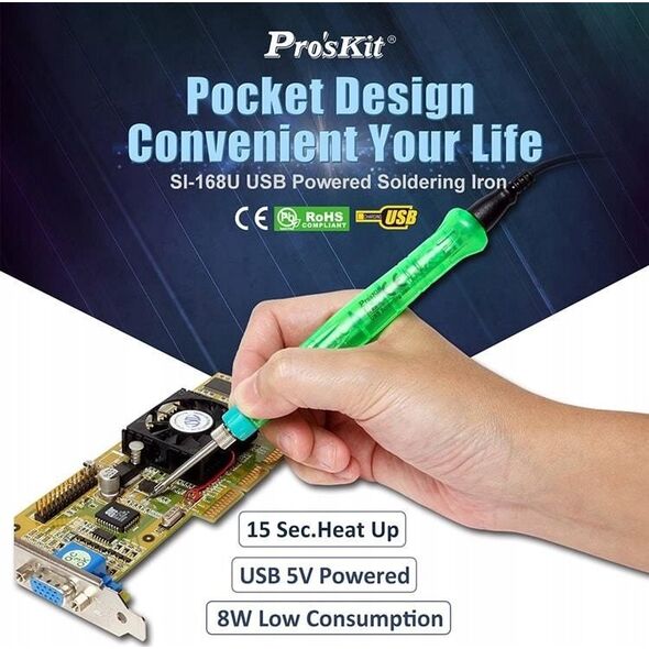 Lituoklis 8W, 5V, su USB pajungimu, Pro'sKit