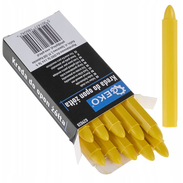 Αδιάβροχη κιμωλία για ελαστικά κίτρινη 12x110mm – σετ 10τμχ. (12/120)